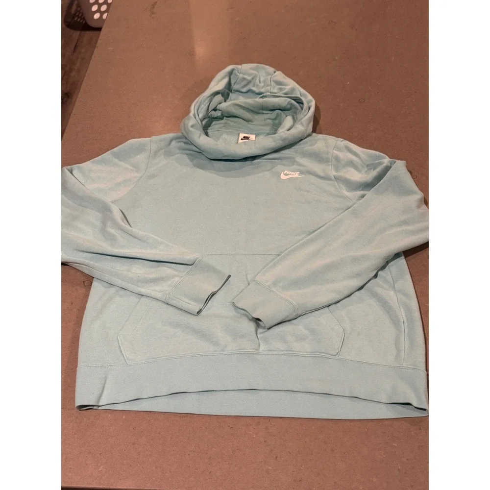 Nike Women's Light Aqua Pullover Hoodie Sweatshirt‎ Size Large